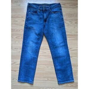 American Eagle Original Straight Extreme Flex Jeans Size ? 15W 27 Inseam Blue